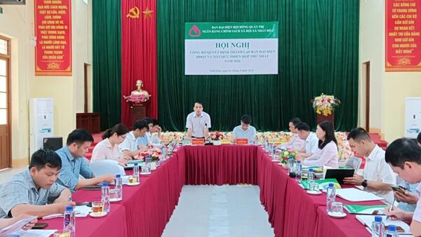 Xã Nhất Hoà tổ chức hội nghị công bố Quyết định thành lập Ban đại diện Hội đồng quản trị Ngân hàng CSXH