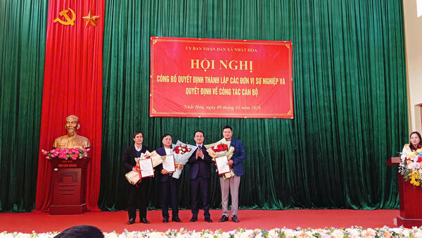 UBND XÃ NHẤT HÒA CÔNG BỐ QUYẾT ĐỊNH THÀNH LẬP ĐƠN VỊ SỰ NGHIỆP VÀ QUYẾT ĐỊNH VỀ CÔNG TÁC CÁN BỘ.